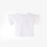 White Ruffle Lace Sleeve Tee | AIMAMA