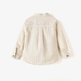 Beige Striped Button-Down Shirt | AIMAMA