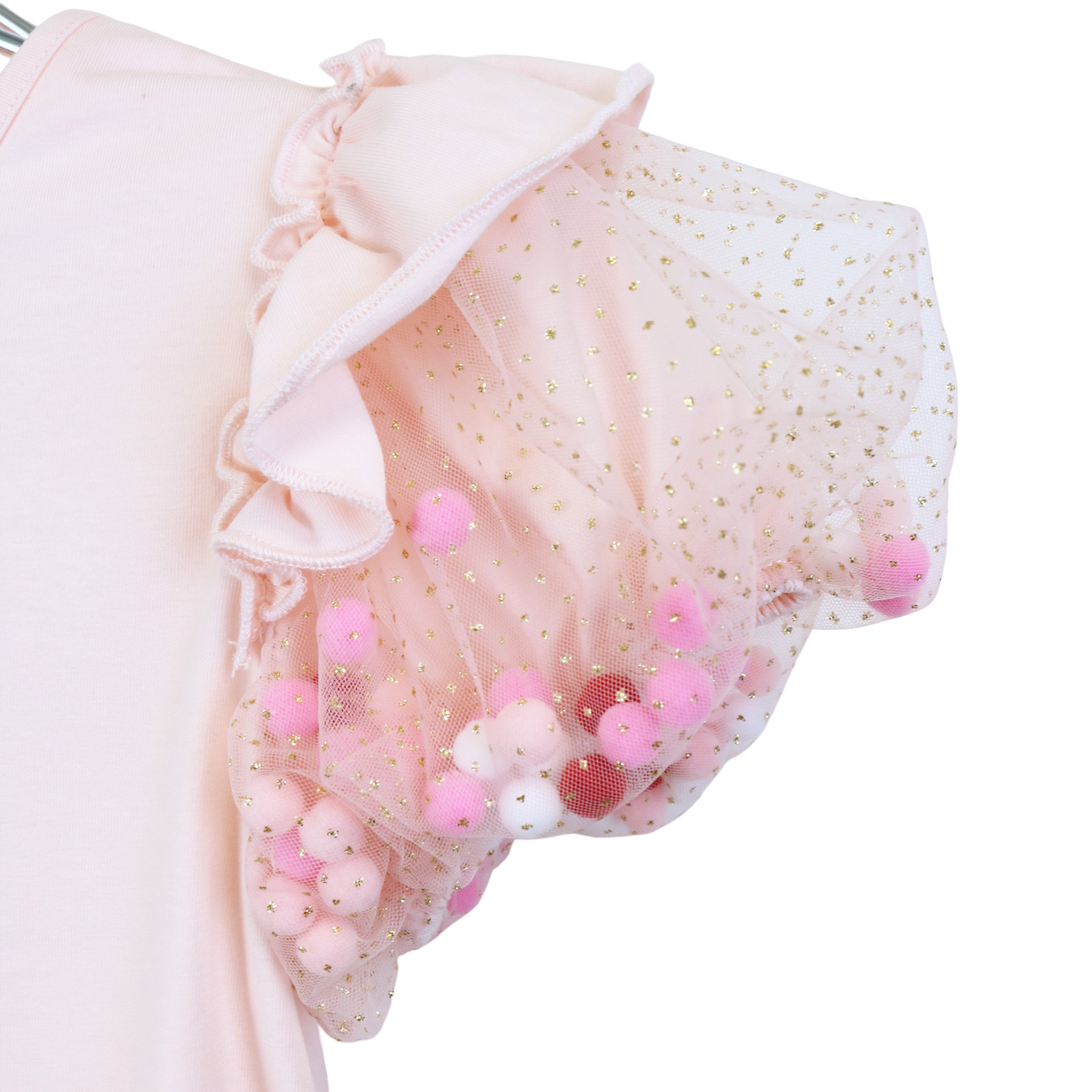 Pom Pom Puff Sleeve T-Shirt | DOE A DEAR - CapuletKids