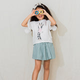 Blue-Grey Flowy Skort | AIMAMA