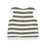 Stripe Linen Top w/ Lace Trim - CapuletKids
