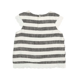 Stripe Linen Top w/ Lace Trim - CapuletKids