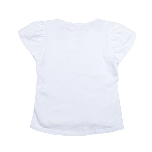 Cap Sleeve Tee With Rhinestones: White - CapuletKids
