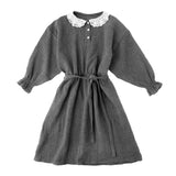 Double Fabric Dress with Lace Collar | TOCOTO VINTAGE