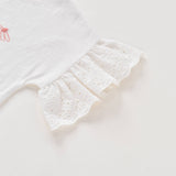 White Ruffle Lace Sleeve Tee | AIMAMA