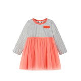 Striped Peachy Ruffle Dress | AIMAMA
