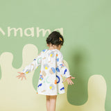 Abstract Print White Dress | AIMAMA