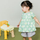 Green "Crosses Print" Blouse | AIMAMA