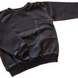 Black Ribbed Crewneck | YELL-OH