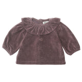 Velvet Ruffle Baby Cardigan | TOCOTO VINTAGE