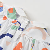 Abstract Print White Dress | AIMAMA