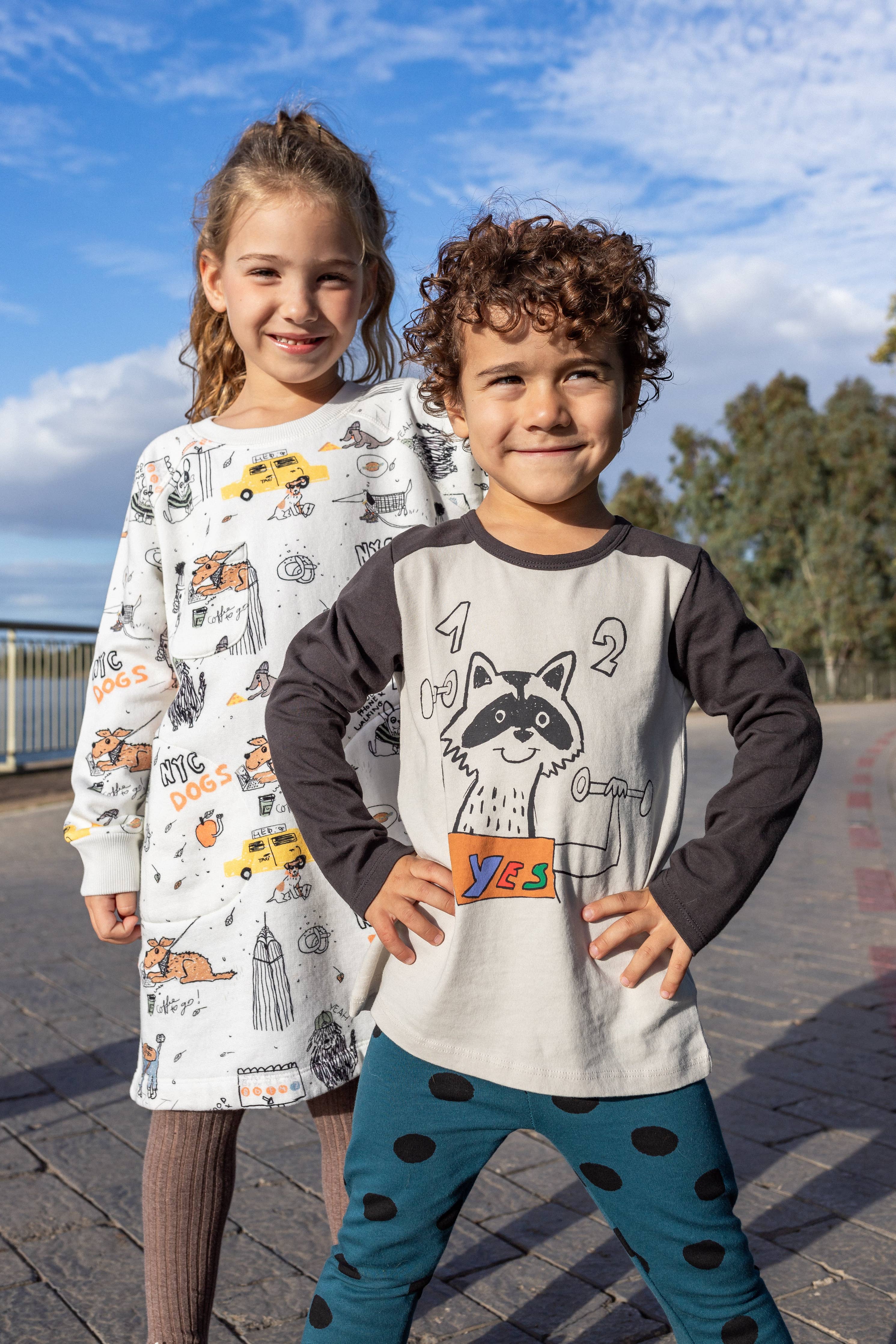 100% Cotton Long Sleeve "Racoon | NAADA - CapuletKids