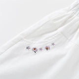 White Lavender Embroidered Shorts | AIMAMA