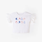 White Ruffle Lace Sleeve Tee | AIMAMA