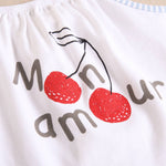 Baby Girls' Straps T-Shirt with Cherry Print: 12 Months / Blank - CapuletKids