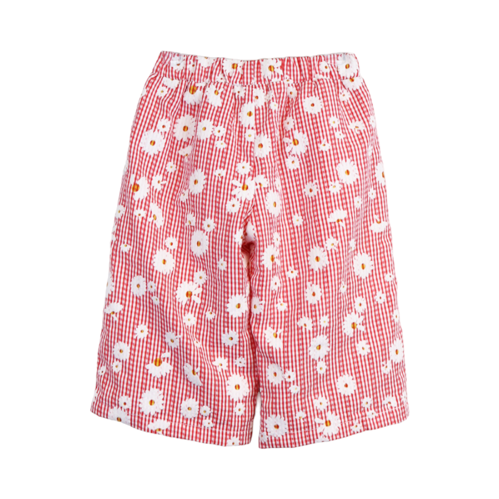 Floral Plaid Wide Pants BLUE - CapuletKids