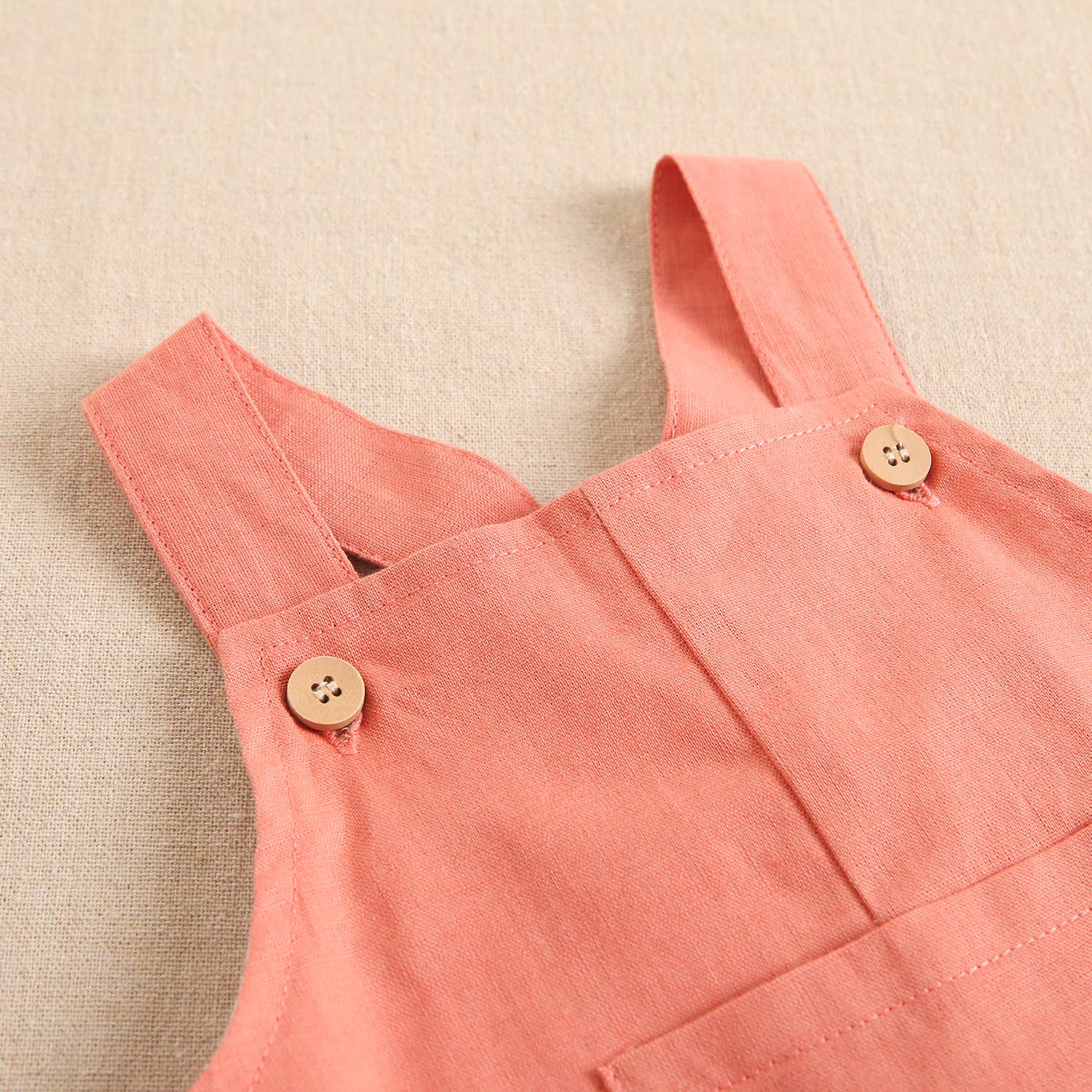 Short Baby Boy's Bib with Front Pocket: 18 Months / Coral - CapuletKids