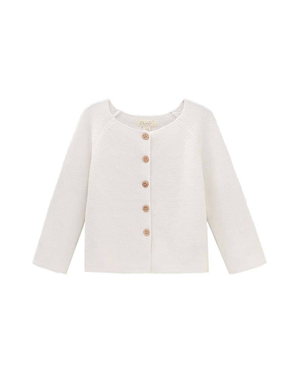 Long sleeve knit jacket with wooden buttons - CapuletKids