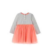 Striped Peachy Ruffle Dress | AIMAMA