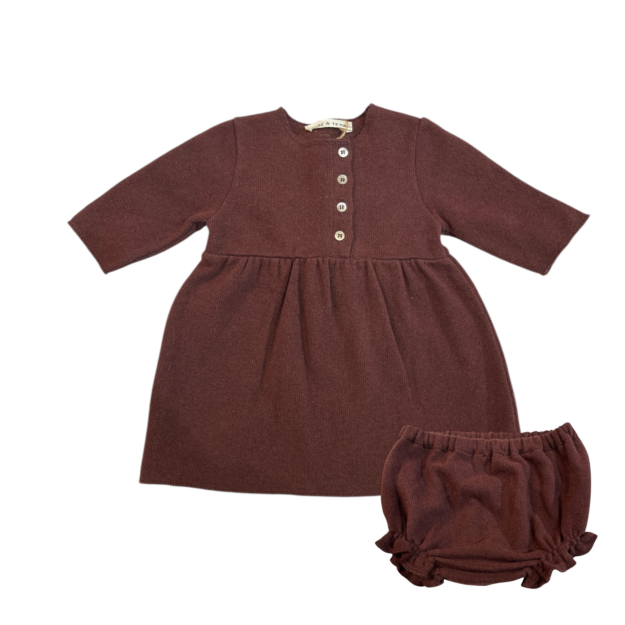 Burgundy Knit Dress & Diaper | BABE & TESS Burgundy Knit Dress & Diaper | BABE & TESS
