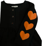 Black & Orange Heart Dress | YELL-OH