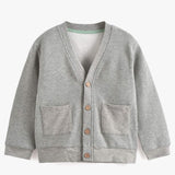 Grey V-Neck Cardigan | AIMAMA