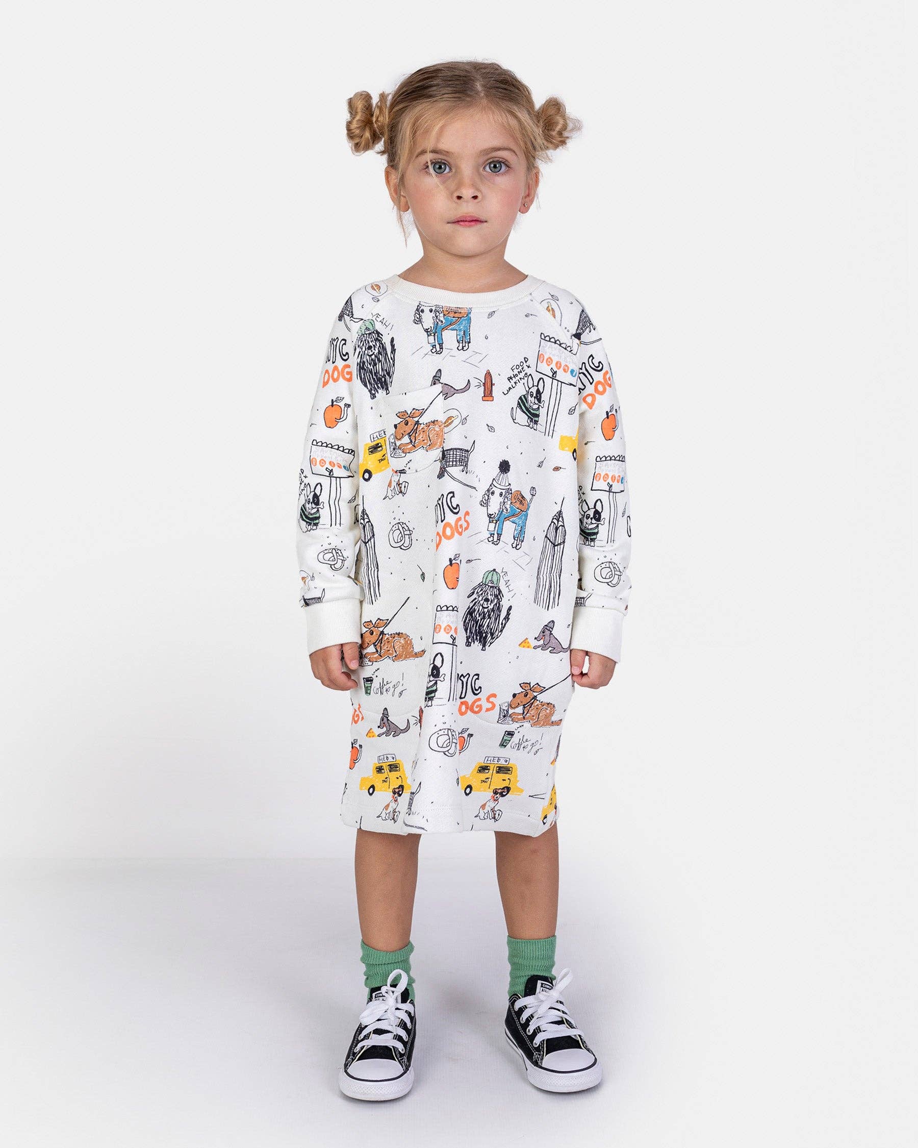 100% Cotton Dress "NYC dogs" | NAADA - CapuletKids