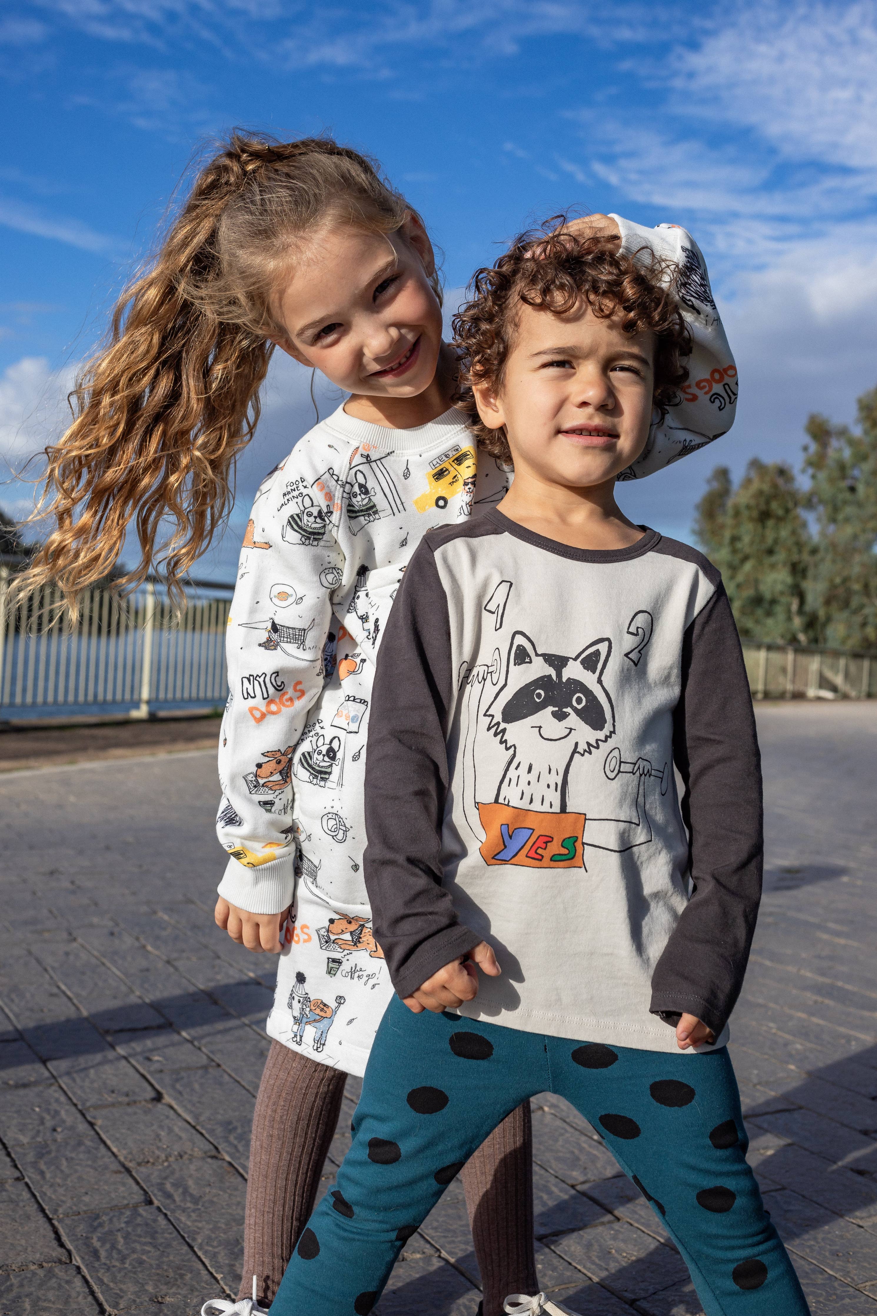 100% Cotton Long Sleeve "Racoon | NAADA - CapuletKids
