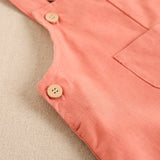 Short Baby Boy's Bib with Front Pocket: 18 Months / Coral - CapuletKids