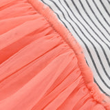 Striped Peachy Ruffle Dress | AIMAMA
