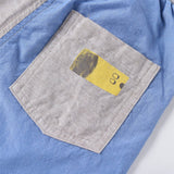 Blue & Grey Colorblock Shorts | AIMAMA