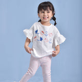 White Ruffle Lace Sleeve Tee | AIMAMA