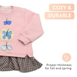Pink Frilled Butterfly Sweatshirt | AIMAMA