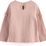 Pink or White Ruffled Longsleeve | AIMAMA