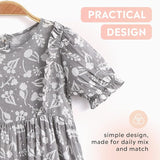 Pink or Grey Floral Print Dress | AIMAMA