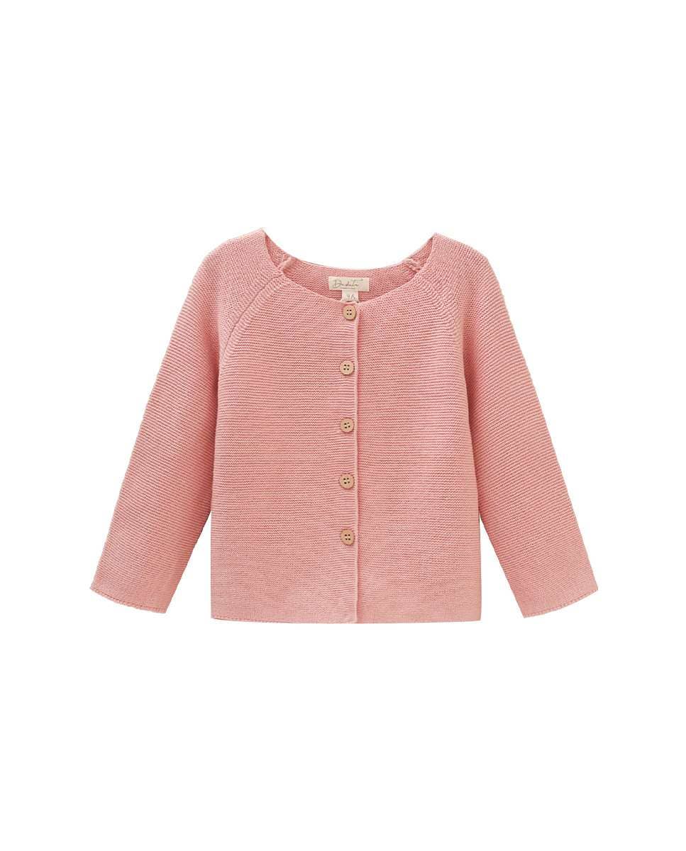 Long sleeve knit jacket with wooden buttons - CapuletKids