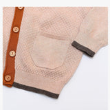 Beige V-Neck Cardigan | AIMAMA