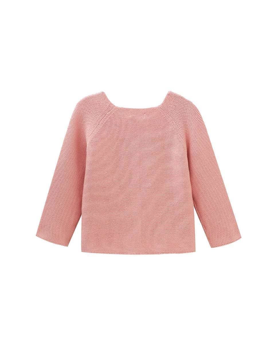 Long sleeve knit jacket with wooden buttons - CapuletKids