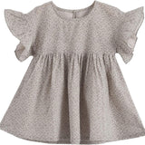Grey Floral Ruffle Sleeve Shirt | AIMAMA