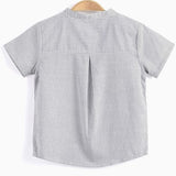 Gray Striped Short Sleeve | AIMAMA