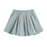 Blue-Grey Flowy Skort | AIMAMA
