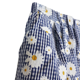 Floral Plaid Wide Pants BLUE - CapuletKids