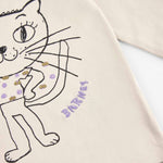 100% Cotton Long Sleeve Shirt with a Cat | NAADA - CapuletKids