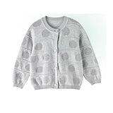 Grey Circle Print Cardigan | AIMAMA