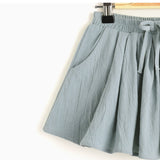 Blue-Grey Flowy Skort | AIMAMA