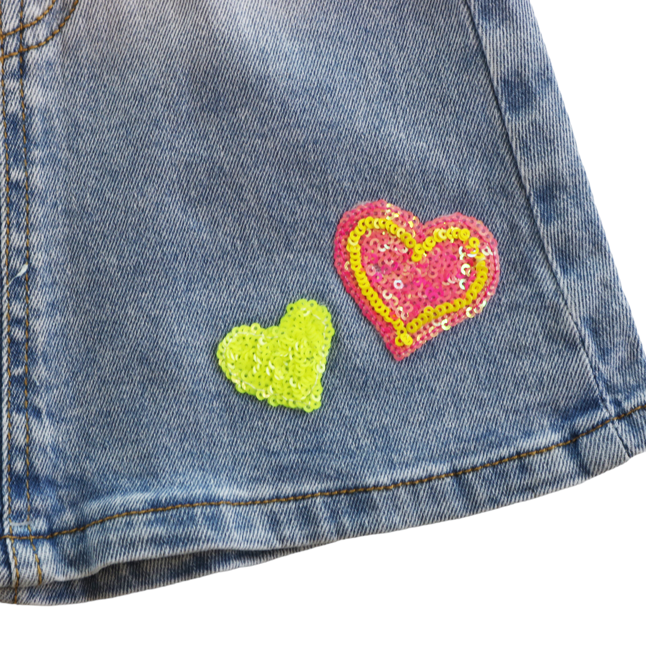 Sequin Hearts Denim Skirt | DOE A DEAR GIRL - CapuletKids