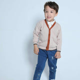 Beige V-Neck Cardigan | AIMAMA