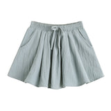 Blue-Grey Flowy Skort | AIMAMA