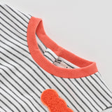Striped Peachy Ruffle Dress | AIMAMA