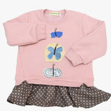 Pink Frilled Butterfly Sweatshirt | AIMAMA